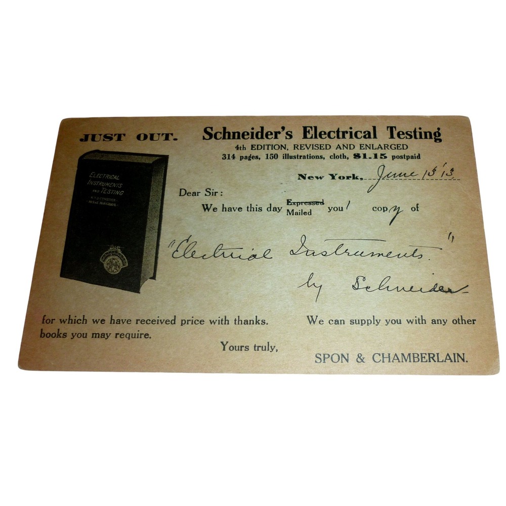 1913 USS Connecticut BB-18 Naval Mail Postcard Spon & Chamberlain Technical Book